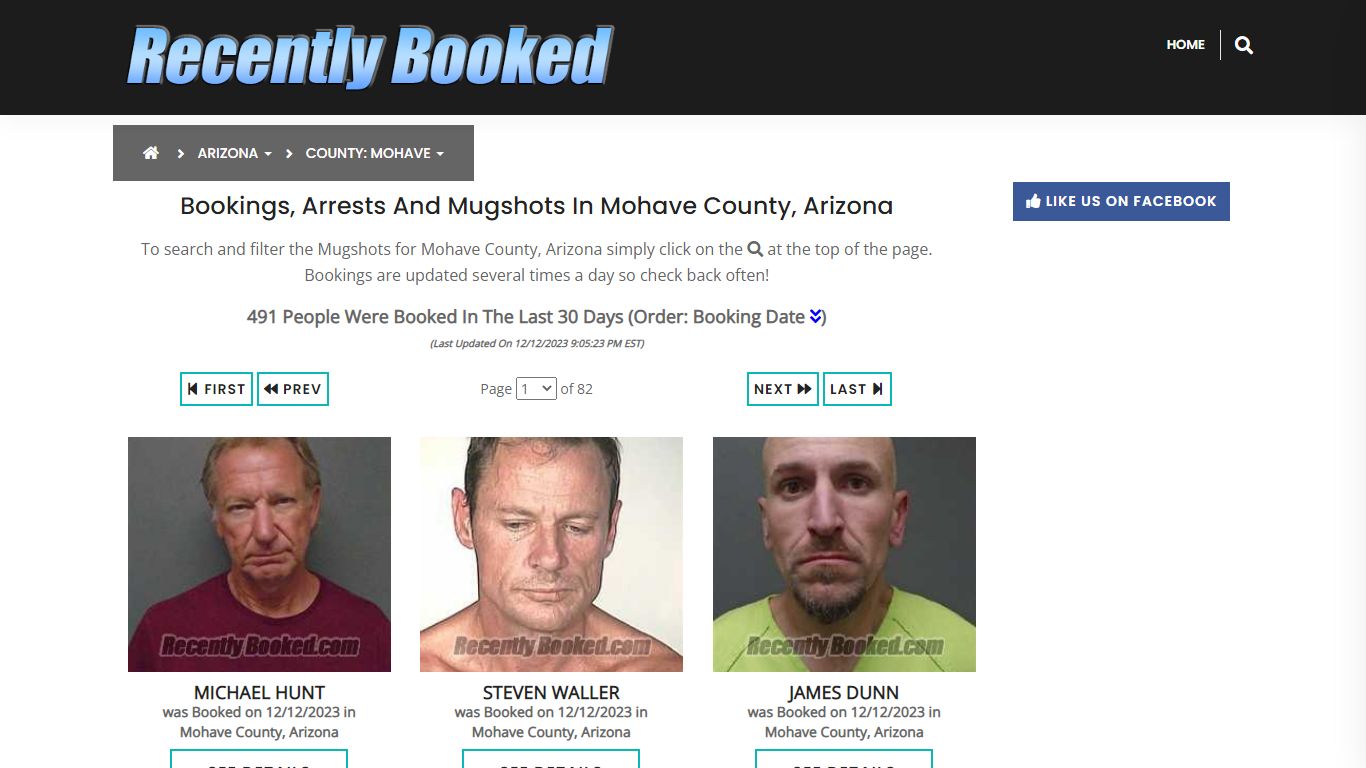 Recent bookings, Arrests, Mugshots in Mohave County, Arizona